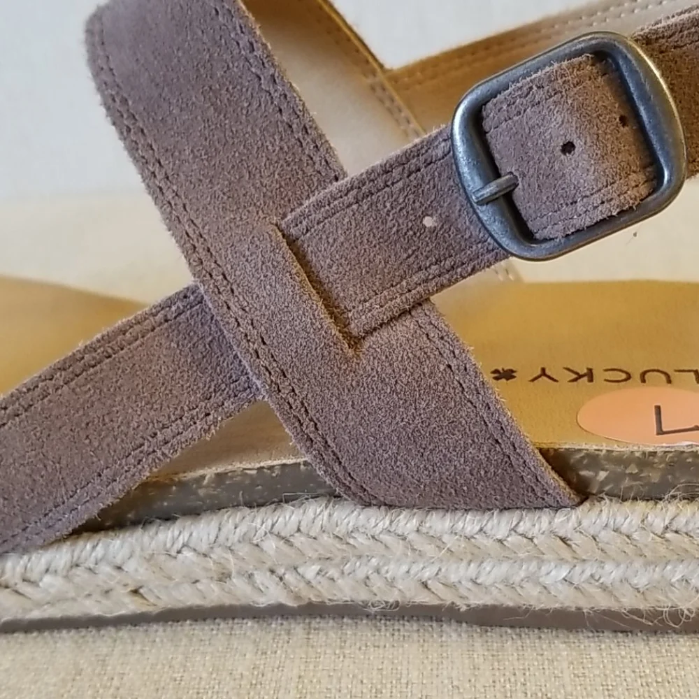 Lucky Brand Gadine Leather Jute Sandals - Picture 11 of 14